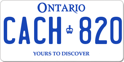 ON license plate CACH820