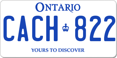 ON license plate CACH822