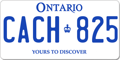 ON license plate CACH825