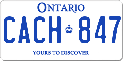 ON license plate CACH847