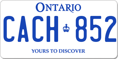 ON license plate CACH852