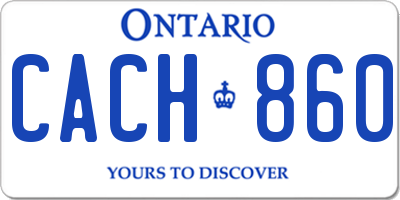 ON license plate CACH860