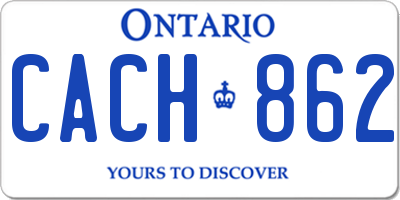 ON license plate CACH862