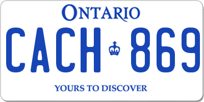 ON license plate CACH869