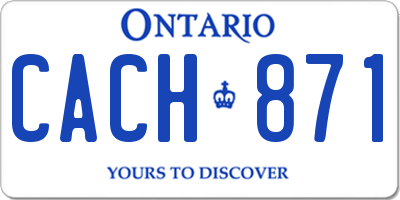 ON license plate CACH871