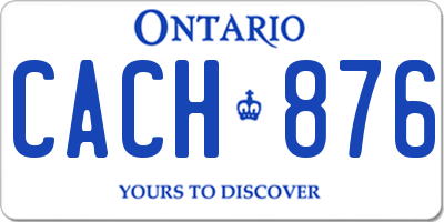 ON license plate CACH876