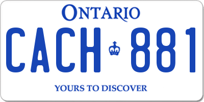 ON license plate CACH881