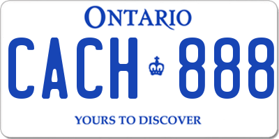 ON license plate CACH888