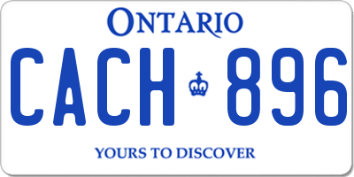 ON license plate CACH896