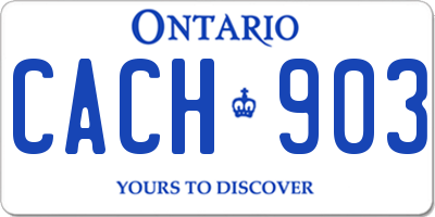 ON license plate CACH903