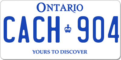 ON license plate CACH904