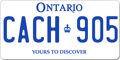 ON license plate CACH905