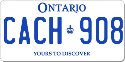 ON license plate CACH908