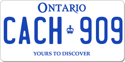 ON license plate CACH909