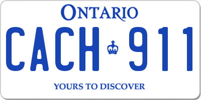 ON license plate CACH911