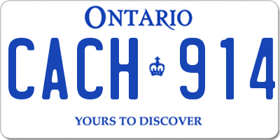 ON license plate CACH914