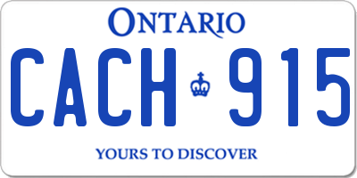 ON license plate CACH915