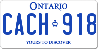 ON license plate CACH918