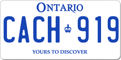 ON license plate CACH919