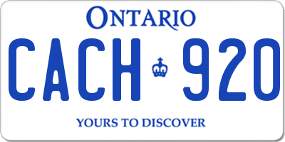 ON license plate CACH920