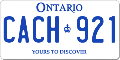 ON license plate CACH921