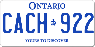 ON license plate CACH922