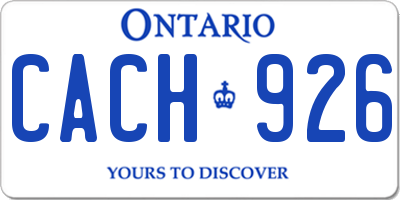 ON license plate CACH926