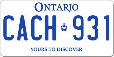 ON license plate CACH931