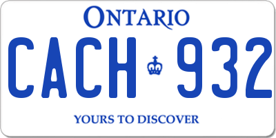 ON license plate CACH932