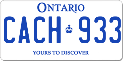 ON license plate CACH933