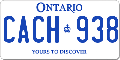 ON license plate CACH938