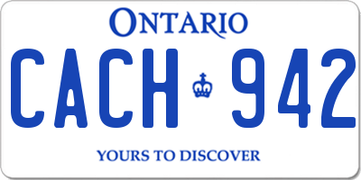 ON license plate CACH942