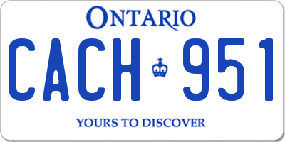 ON license plate CACH951