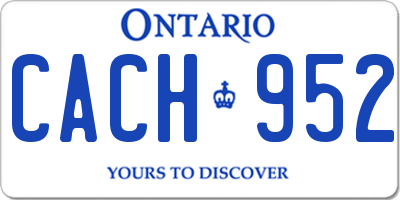 ON license plate CACH952