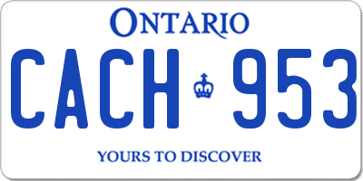 ON license plate CACH953