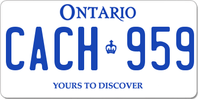 ON license plate CACH959