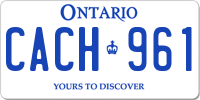 ON license plate CACH961