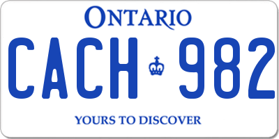 ON license plate CACH982