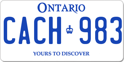 ON license plate CACH983