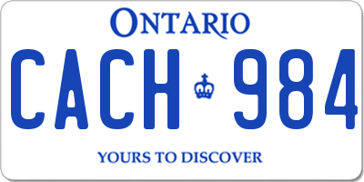 ON license plate CACH984