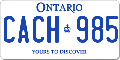 ON license plate CACH985