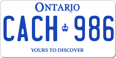 ON license plate CACH986