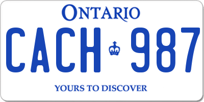 ON license plate CACH987