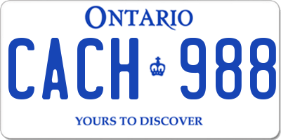 ON license plate CACH988