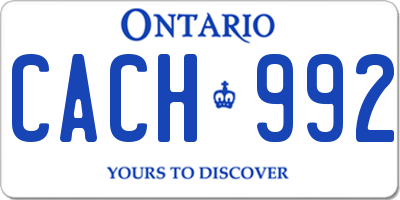 ON license plate CACH992