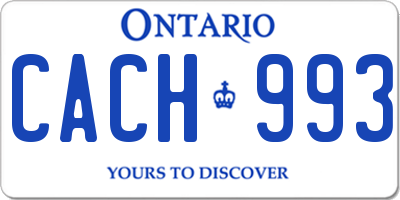 ON license plate CACH993