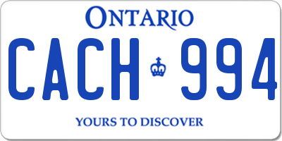 ON license plate CACH994