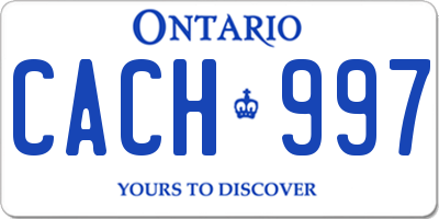 ON license plate CACH997