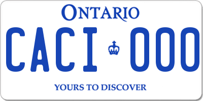 ON license plate CACI000