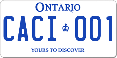 ON license plate CACI001